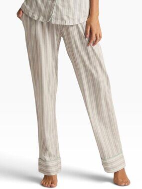 NEW Faceplant Dreams Lucy Long Pants Grey Stripe Loungers Pockets Bamboo XL